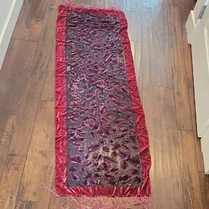 Red and Purple Sheer Scarf